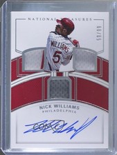 2018 National Treasures Rookie Triple Material Ink 59/99 Nick Williams Auto 5w7