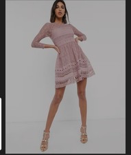 Premium Rose Pink Lace ASOS Dress. UK 10. New