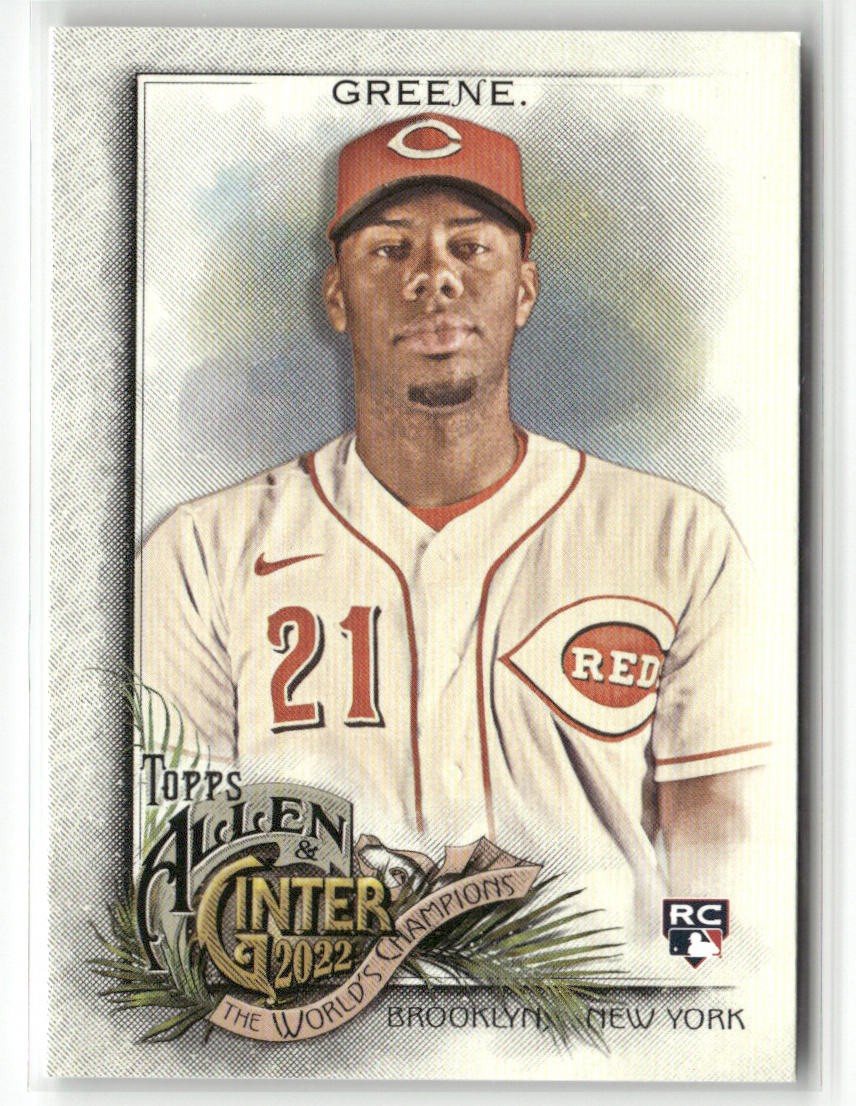 2022 TOPPS ALLEN & GINTER #250 HUNTER GREENE CINCINNATI REDS RC