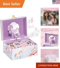 Unicorn Jewelry Box for Girls, Kids Musical Jewelry Boxes with Spinning Unico...