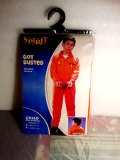 CHILD GOT BUSTED JAIL PRISON COSTUME SZ MEDIUM NEW