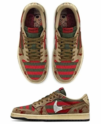 NEW Coldsins Nightmares MENS 13 Freddy Vs Jason Travis Scott Dunks Custom