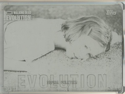 2017 Topps The Walking Dead Evolution Sophia Peletier Printing Plates Black #96