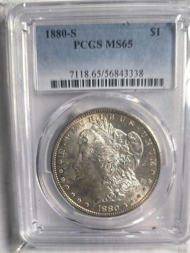 1880-S Morgan Silver Dollar PCGS MS65 Gem BU San Francisco Mint