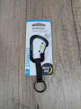 Nite Ize SlideLock Carabiner Black Stainless Steel 3 Key Ring 25 lb Capacity