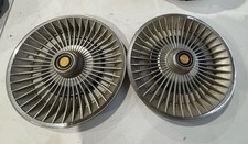Vintage Chrysler Cordoba 15 Wire Wheel Cover Hubcap Gold Crest Oem Lot Of 2