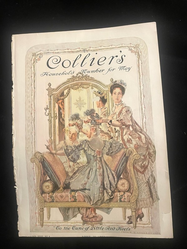 123 YEAR OLD 1903 FRANK X LEYENDECKER COLLIER'S MAGAZINE COVR APRIL 25 RED HEELS