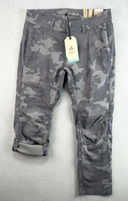 Prana Pants 8 Halle Short Straight Womens Gray Gravel Camo Hiking Roll Up Ankle