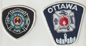Ottawa & Windsor Fire Department patches shipped from Australia