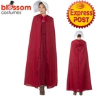 CA1836 Red Handmaid's Tale Red Cape Hand Maiden White Bonnet Halloween Costume