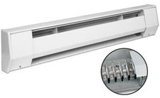 King Electric 6K1215BW 6 ft. 120V K Baseboard Heater - 1500W, White