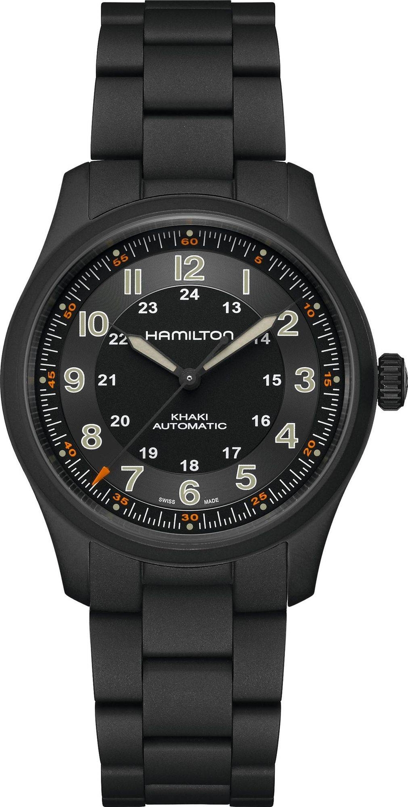 Orologio Hamilton Khaki Field Titanium Auto H70215130 Titanio Nero Watch 38mm