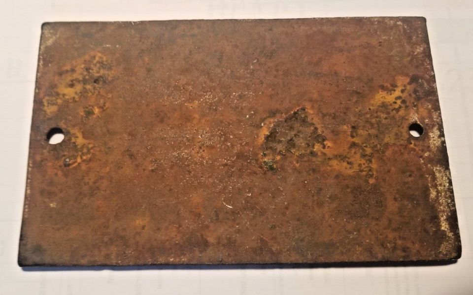 Vintage Advance Rumely Thresher Company Heavy Steel Plate Embossed