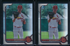 Lot of (2) BRYCEN MAUTZ 1st 2022 Bowman Chrome Draft REFRACTOR CARDINALS RC