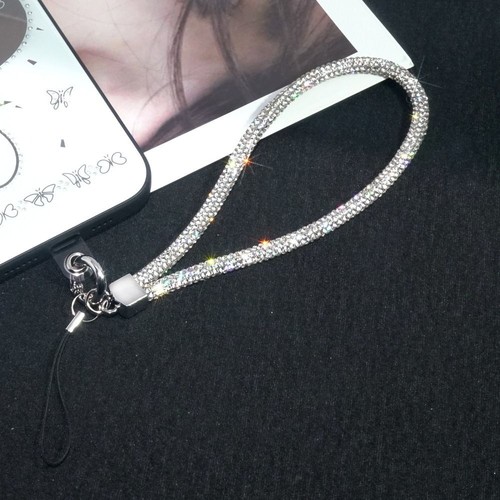 Bling Bling Rhinestone Phone Lanyard Glitter Wrist Straps Phone Accessories - Photo 4 sur 16
