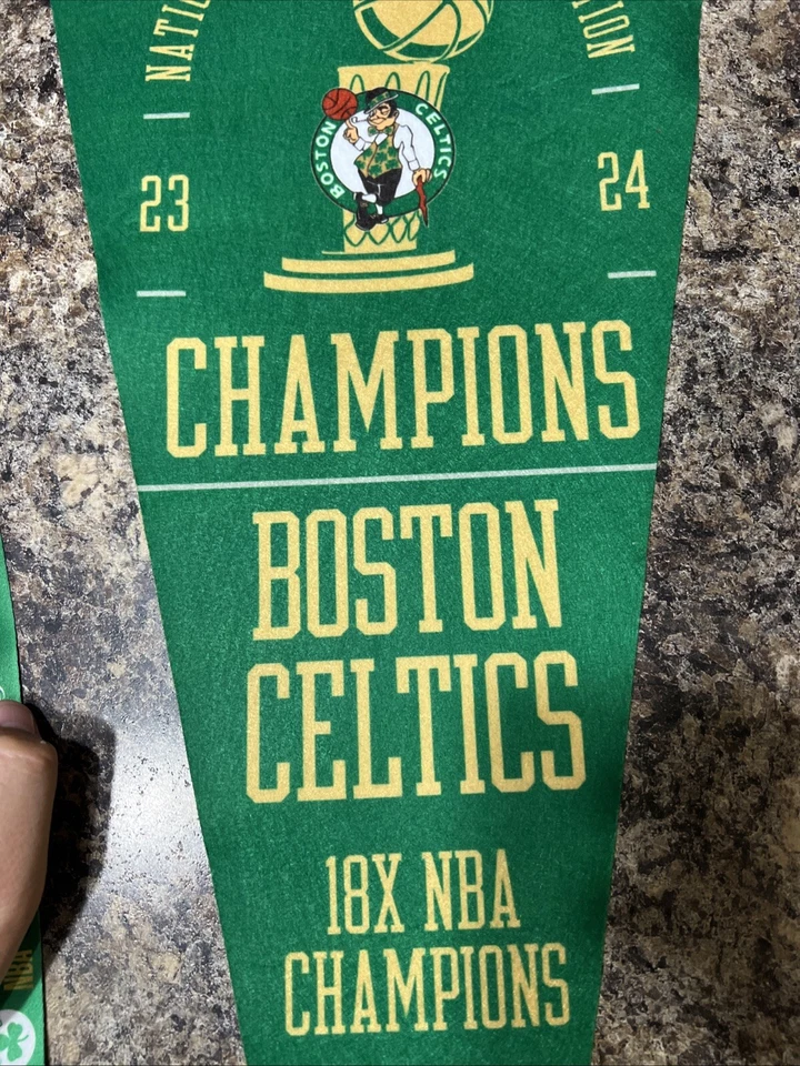 BOSTON CELTICS 2024 NBA FINALS CHAMPIONS LANYARD Locker Room Pennant TERVIS Cup - Image 3 of 4