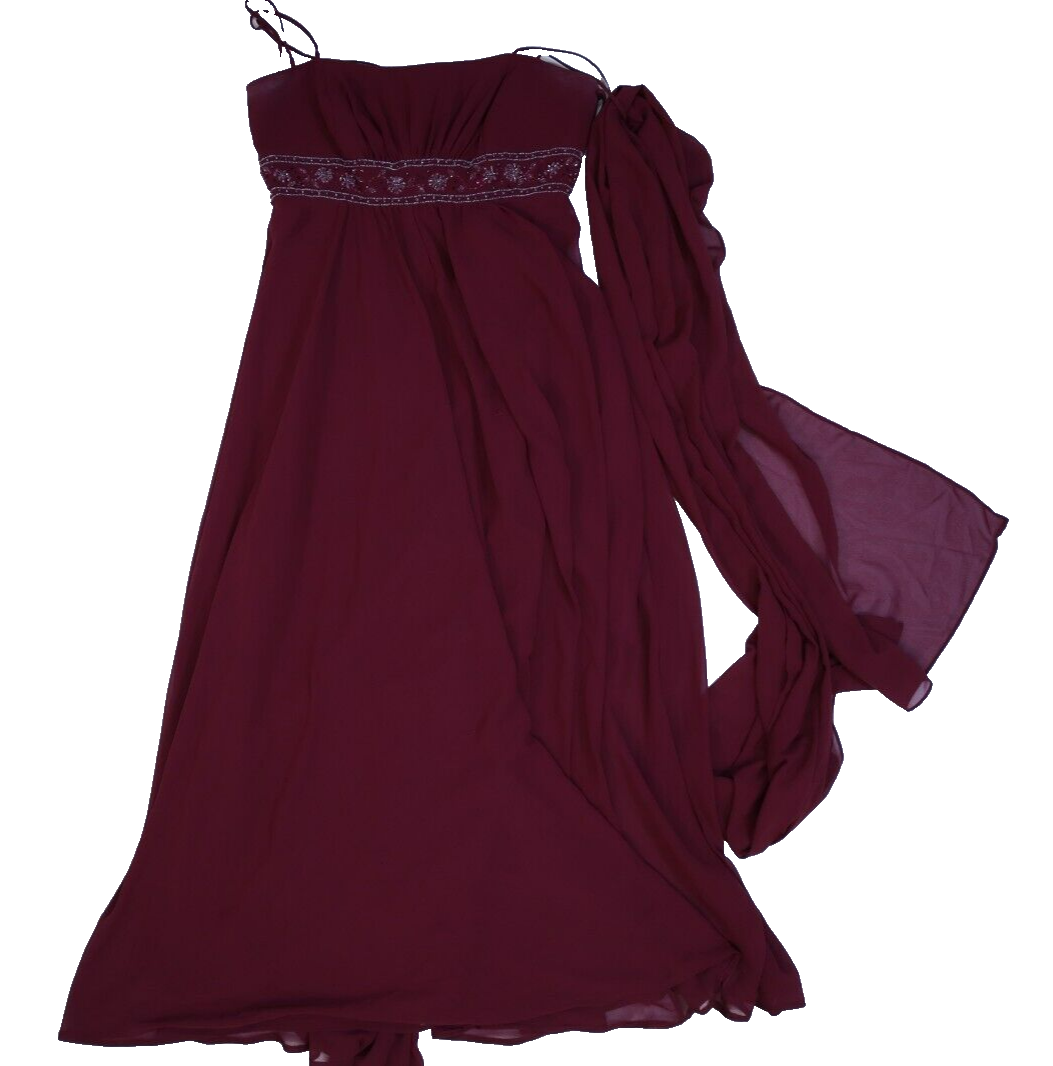 womens burgundy bridesmaid dress Burgundy Velvet Wrap V Neckline Dress main image 1