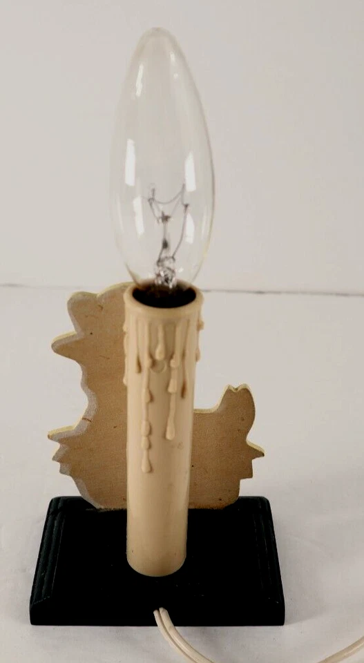 Lámpara de vela vintage madre ganso hecha a mano lámpara de luz nocturna decoración de guardería azul Foto 4 de 4