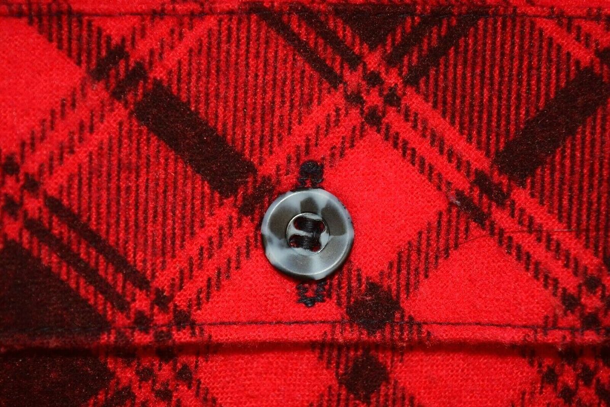 Sears Plaid Flannel Shirt VTG 60s Lumberjack Red & Black Sears Plaid Flannel Shirt VTG 60s Lumberjack Red & Black