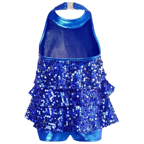 UK Kid Girls Sequins Jazz Latin Dance Dress Lyrical Ballet Performance Dancewear - Picture 38 of 84