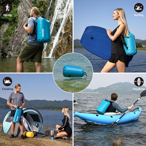 Floating Waterproof Dry Bag Backpack 5L/10L/20L/30L/40L, Roll Top Sack Keeps Gea - Picture 6 of 12