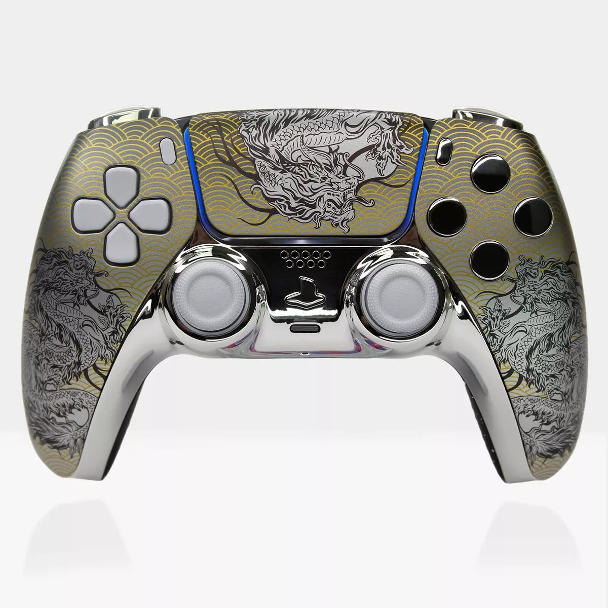 Silver Dragon Killscreen x Sony DualSense PlayStation 5 PS5 Controller Clicky