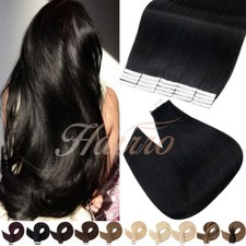 HAIRRO Tape In 100 Real Remy Human Hair Extensions Double Drawn Thick 25-100g
