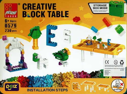 Bausteine Spieltisch mit Grundplatte & Kinderkoffer 230 Teile 2 Farben wählbar - Bild 2 von 6