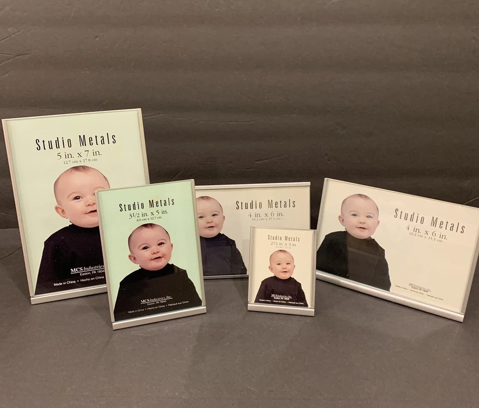 Moldura de metal tom prata conjunto de 5 tamanhos sortidos independente nova - Imagem 3 de 4