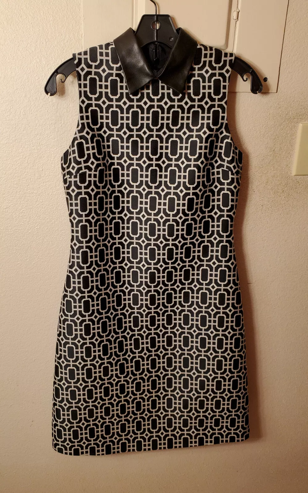 New! Gucci Wool Octagonal Jacquard Dress Black White Size 4 US 40 IT MSRP