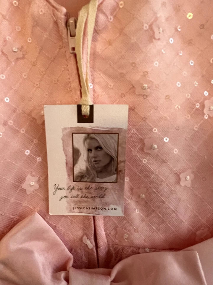 Vestido Jessica Simpson Niñas Nuevo con Etiquetas Formal Rosa Fiesta Vacaciones Foto 3 de 3