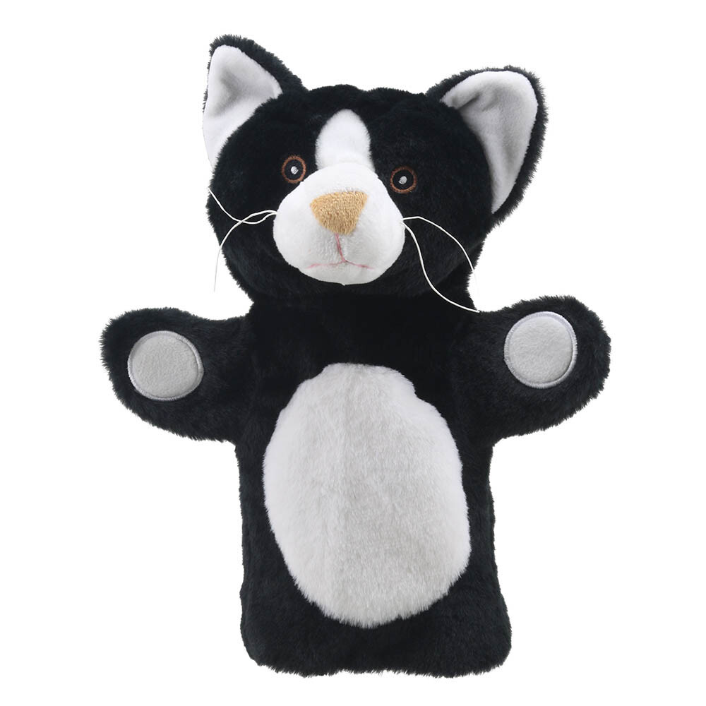 Black & White Cat puppet cat ECO hand puppet cats plush puppets cats Kitten