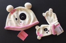 NWT Gymboree Imaginary Friends 2T-5T Ivory Panda Bear Sweater Hat  Mittens
