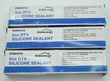 Lot of 3 Construct Pro 100 RTV Clear Silicone Adhesive Sealant 3 oz. Tube