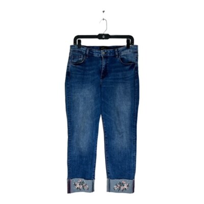 Mohito Denim Collection Jeans Women's 32'' Waist Blue Med Wash Chopped Floral