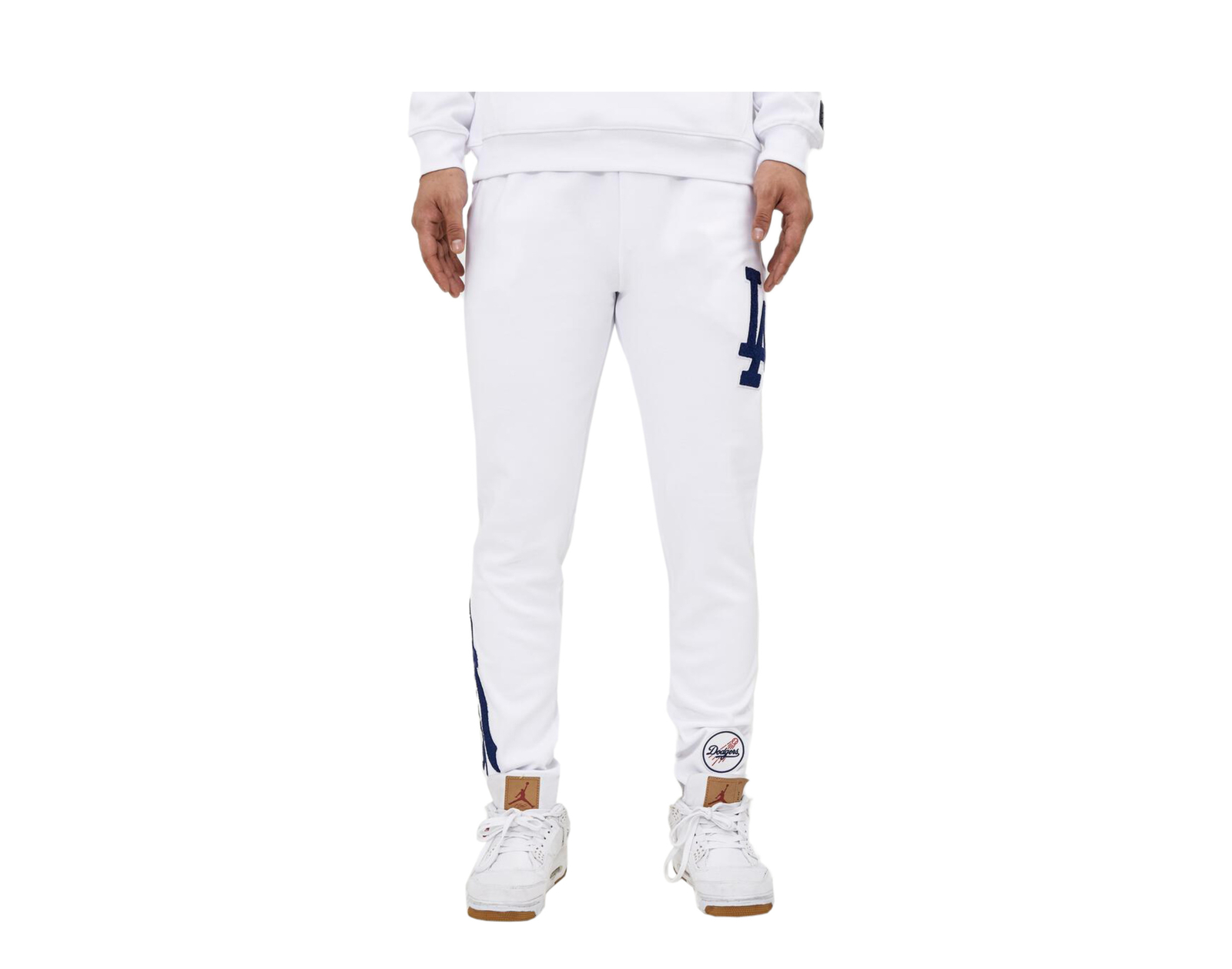 Pro Standard MLB Los Angeles Dodgers Logo Joggers WHT Sweatpants LLD431795-WHT