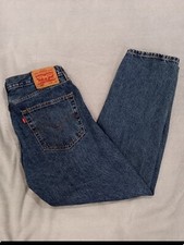 Levi's 505 Jeans Mens Size 36 x 30 Relaxed Fit Medium Wash Faded Denim Blue