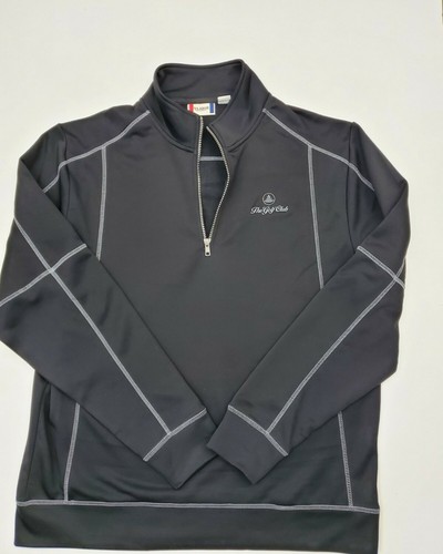 Men's Large Clique Golf Club Black  1/4 Zip Softshell Pullover Jacket - Afbeelding 12 van 12