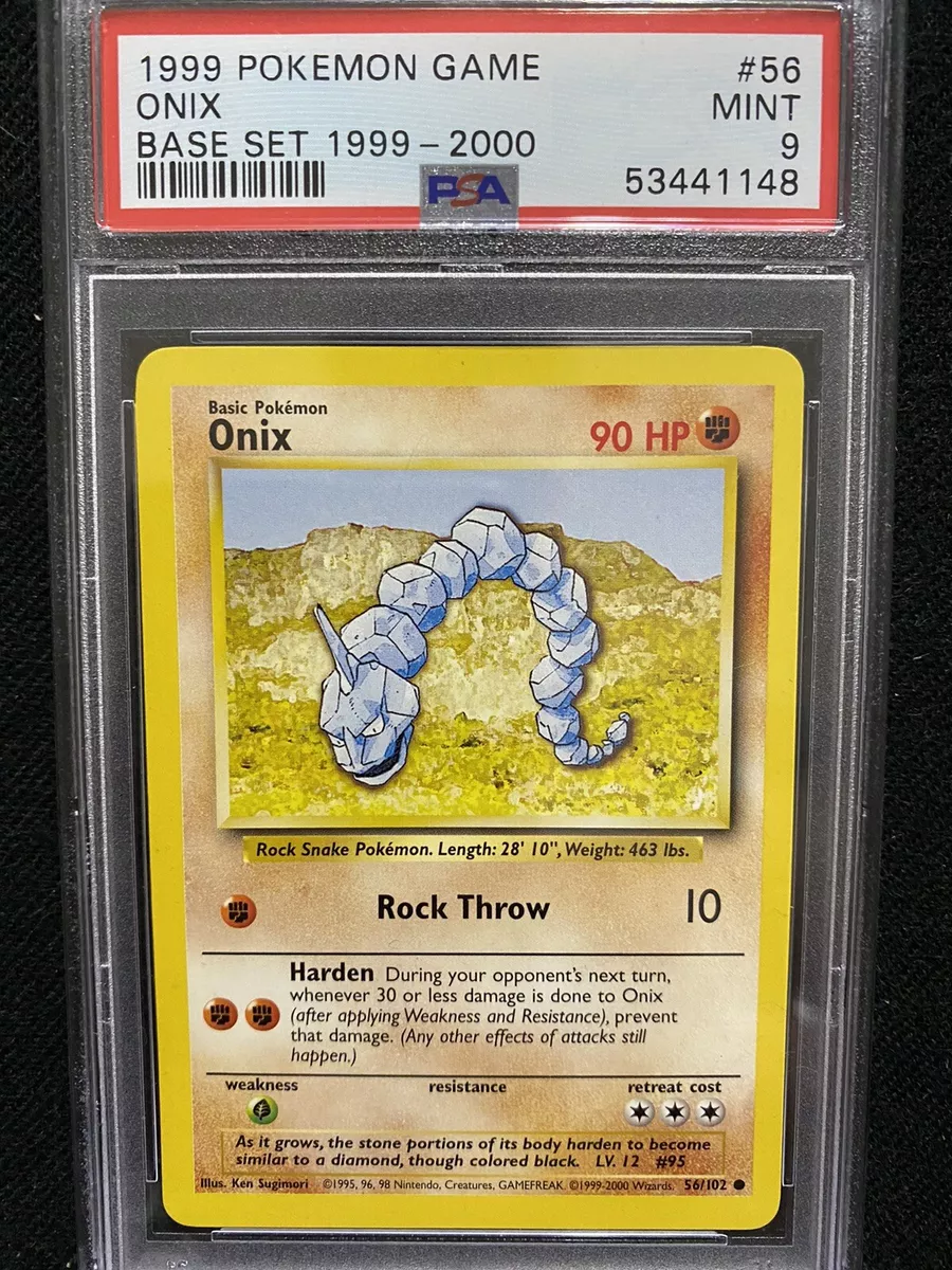 1999-2000 Pokemon Base Set 4th Print Onix 56/102 PSA 9 Mint