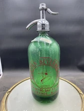 Vintage Excelsior Beverages Green Seltzer Bottle Puritan Beverage Orange, NJ