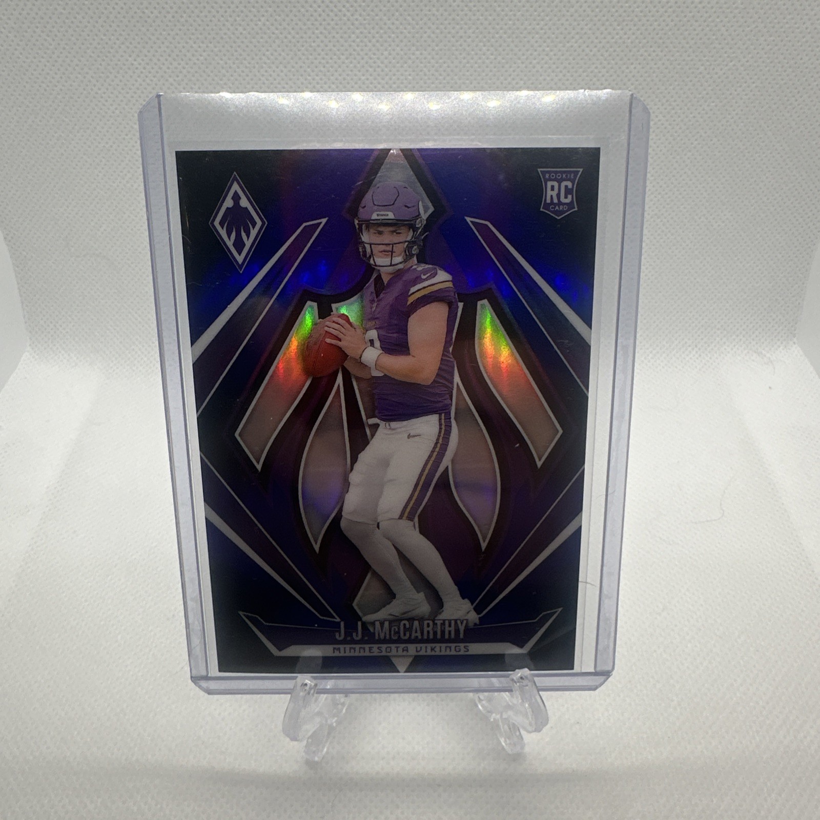 JJ McCarthy RC /249 2024 Panini Phoenix Blue Fade Rookie Vikings #185 🔥