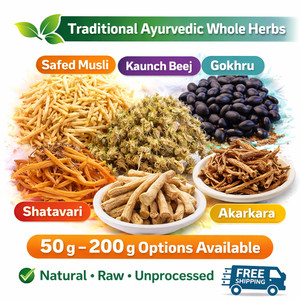 Mélange D'herbes Ayurvédiques - Safed Musli, Ashwagandha, Shatavari, Gokhru, Akarkara (50-200g)