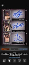DIGITAL WWE Topps Slam Blue Ink Triple Signature Judgment Day Dom Finn ICONIC 