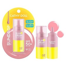 02 Pink Sand - 6 g Cathy Doll Sundrop Mela Blush SPF50+ PA++++ Liquid Sunscreen