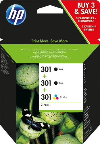 HP 301 multipack E5Y87EE encre anti-bavure pour corriger les impressions ternes et délavées