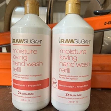 Raw Sugar Moisture Loving Hand Wash Refill Watermelon & Mint 34 Fl Oz Lot Of 2
