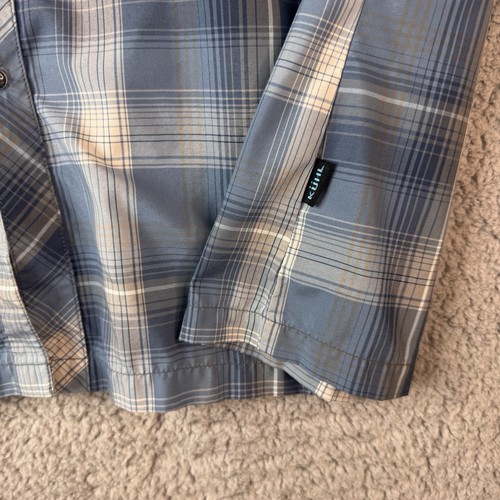 Kuhl Eluxur XXL Men’s Pearl Snap Plaid Blue Short Sleeve Shirt - Picture 6 of 10