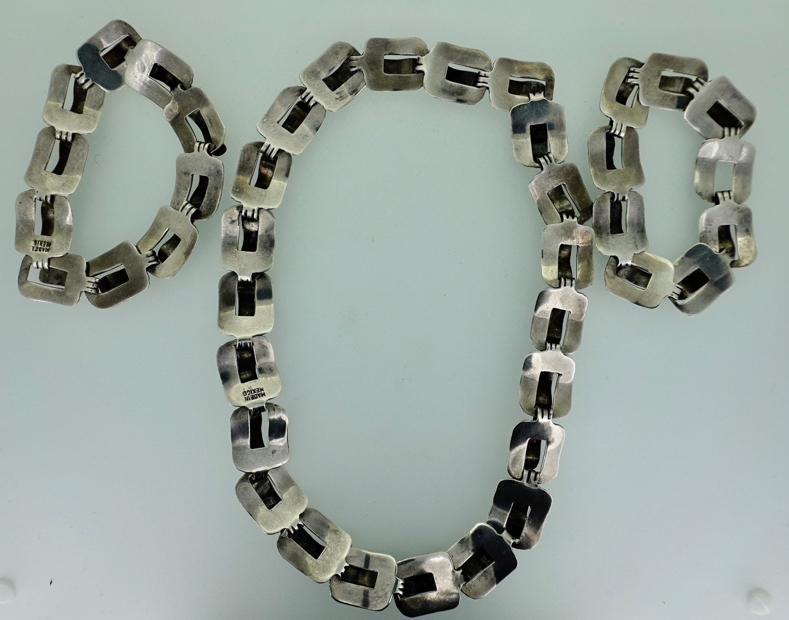 Mexican Sterling Silver Interchangeable Link Brac… - image 10