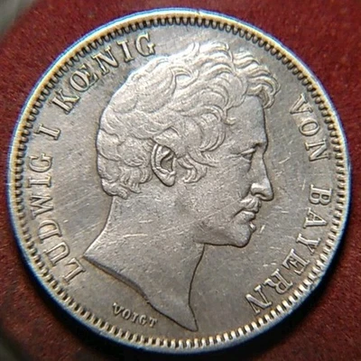 4666) Bayern Ludwig 1/2 Gulden 1845 in f. VZ / AU - Bild 1 von 4