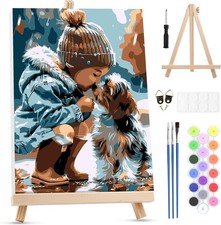 Animal Dog Framed Paint by Numbers for Adults Beginners, Easy Adults' Paint